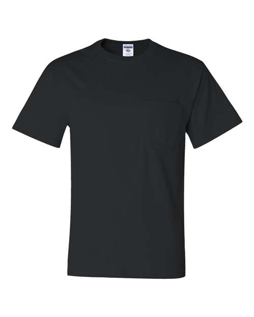 Jerzees 29MPR Unisex Dri-Power 50/50 Pocket T-Shirt - Black - front