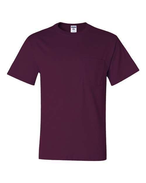 Jerzees 29MPR Unisex Dri-Power 50/50 Pocket T-Shirt - Maroon - front