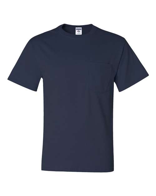 Jerzees 29MPR Unisex Dri-Power 50/50 Pocket T-Shirt - J. Navy - front