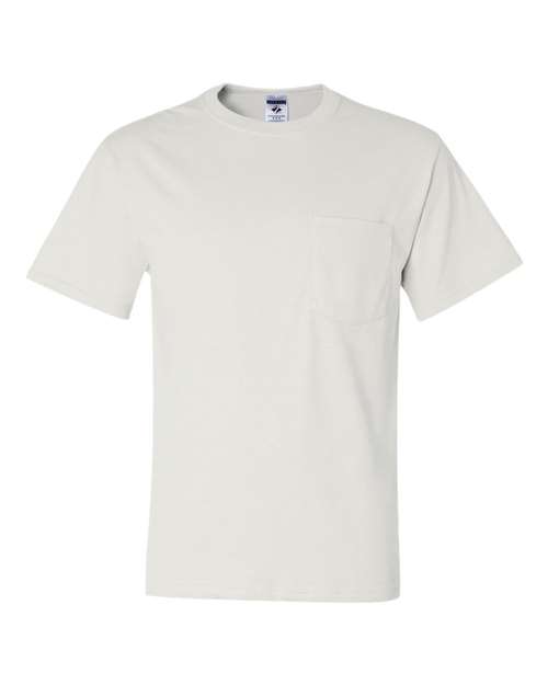 Jerzees 29MPR Unisex Dri-Power 50/50 Pocket T-Shirt - White - front