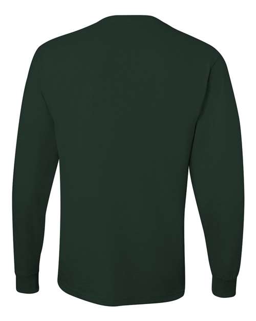 Jerzees 29LSR Unisex Dri-Power Long Sleeve 50/50 T-Shirt - Forest Green - back