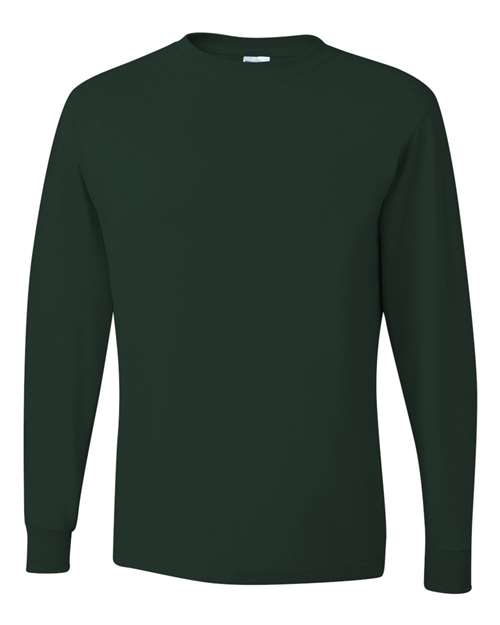 Jerzees 29LSR Unisex Dri-Power Long Sleeve 50/50 T-Shirt - Forest Green - front