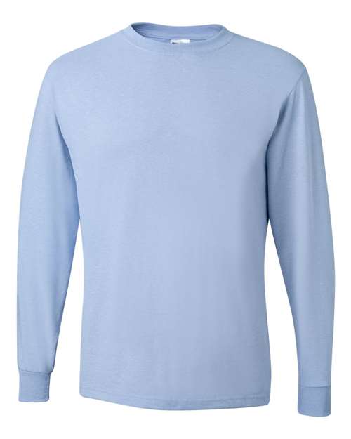Jerzees 29LSR Unisex Dri-Power Long Sleeve 50/50 T-Shirt - Light Blue - front