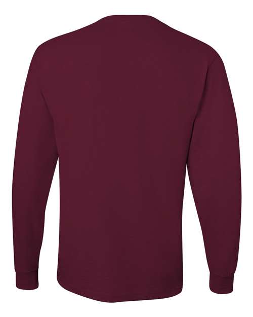 Jerzees 29LSR Unisex Dri-Power Long Sleeve 50/50 T-Shirt - Maroon - back