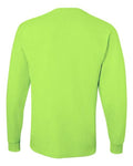 Jerzees 29LSR Unisex Dri-Power Long Sleeve 50/50 T-Shirt - Safety Green - back