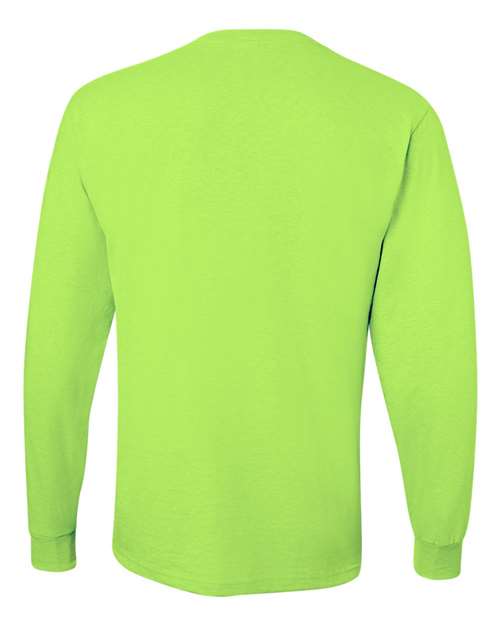 Jerzees 29LSR Unisex Dri-Power Long Sleeve 50/50 T-Shirt - Safety Green - back