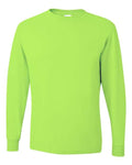 Jerzees 29LSR Unisex Dri-Power Long Sleeve 50/50 T-Shirt - Safety Green - front