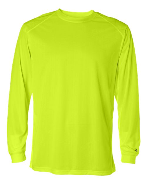 Badger 4104 Unisex B-Core Long Sleeve T-Shirt - Safety Yellow - front