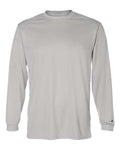 Badger 4104 Unisex B-Core Long Sleeve T-Shirt - Silver - front