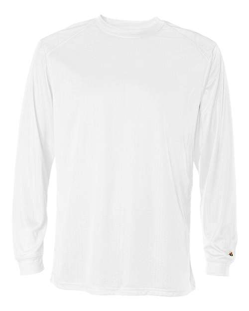 Badger 4104 Unisex B-Core Long Sleeve T-Shirt - White - front