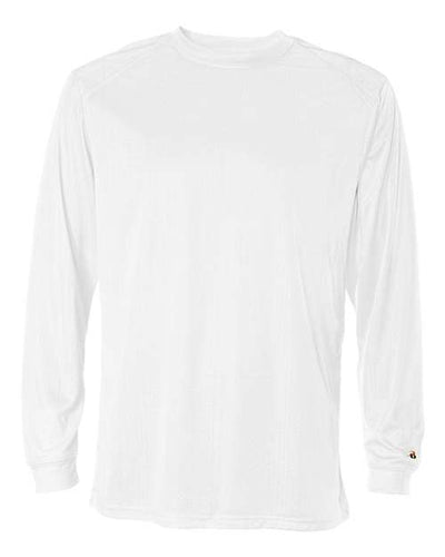 Badger 4104 Unisex B-Core Long Sleeve T-Shirt - White - front