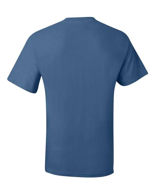 Hanes 5190 Men's Beefy-T Pocket T-Shirt - Denim Blue - back