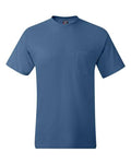 Hanes 5190 Men's Beefy-T Pocket T-Shirt - Denim Blue - front