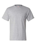 Hanes 5190 Men's Beefy-T Pocket T-Shirt - Light Steel - front