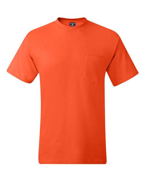 Hanes 5190 Men's Beefy-T Pocket T-Shirt - Orange - front