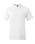 Hanes 5190 Men's Beefy-T Pocket T-Shirt - White - front