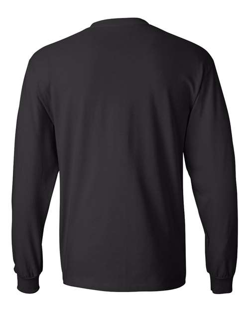 Hanes 5186 Beefy-T Long Sleeve T-Shirt - Black - back