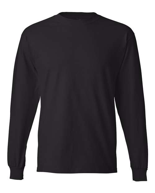 Hanes 5186 Beefy-T Long Sleeve T-Shirt - Black - front