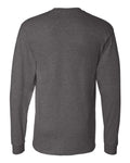 Hanes 5186 Beefy-T Long Sleeve T-Shirt - Charcoal Heather - back