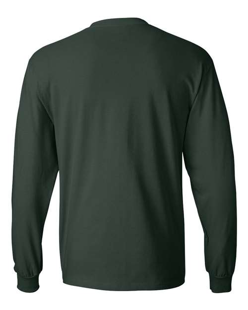 Hanes 5186 Beefy-T Long Sleeve T-Shirt - Deep Forest - back