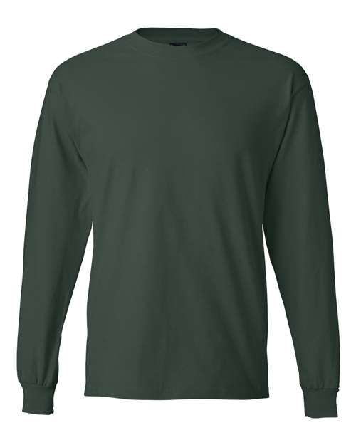 Hanes 5186 Beefy-T Long Sleeve T-Shirt - Deep Forest - front
