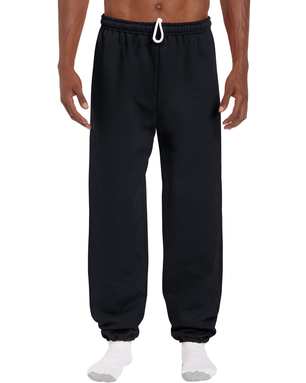 Gildan G182 Heavy Blend Sweatpants - Black - model front
