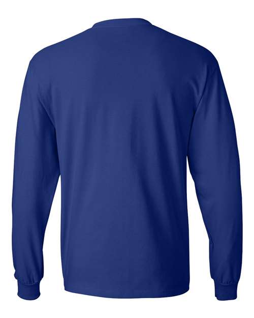 Hanes 5186 Beefy-T Long Sleeve T-Shirt - Deep Royal - back