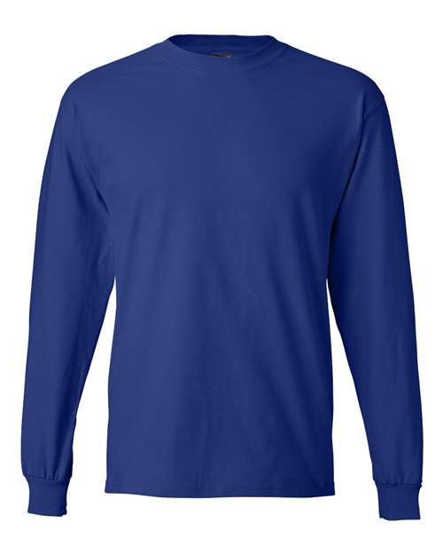 Hanes 5186 Beefy-T Long Sleeve T-Shirt - Deep Royal - front