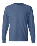 Hanes 5186 Beefy-T Long Sleeve T-Shirt - Denim Blue - front
