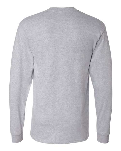 Hanes 5186 Beefy-T Long Sleeve T-Shirt - Light Steel - back