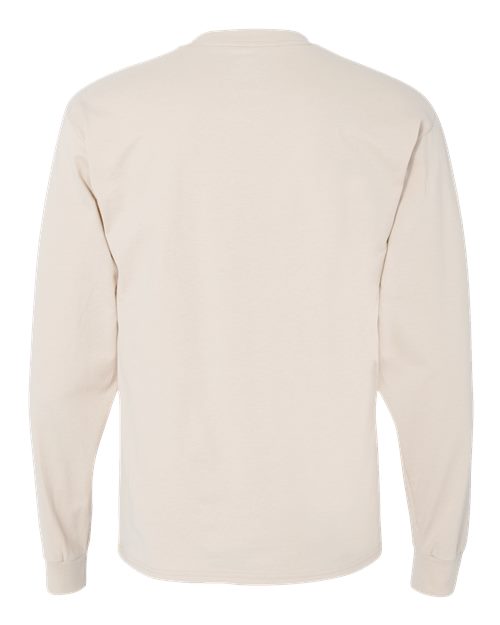 Hanes 5186 Beefy-T Long Sleeve T-Shirt - Natural - back