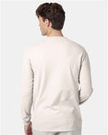 Hanes 5186 Beefy-T Long Sleeve T-Shirt - Natural - model back