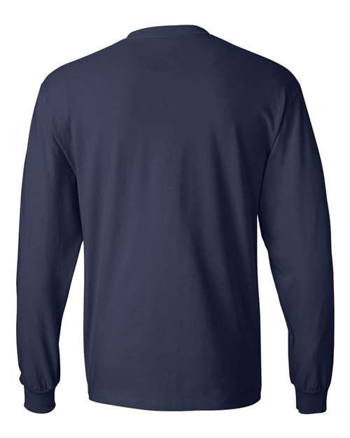 Hanes 5186 Beefy-T Long Sleeve T-Shirt - Navy - back