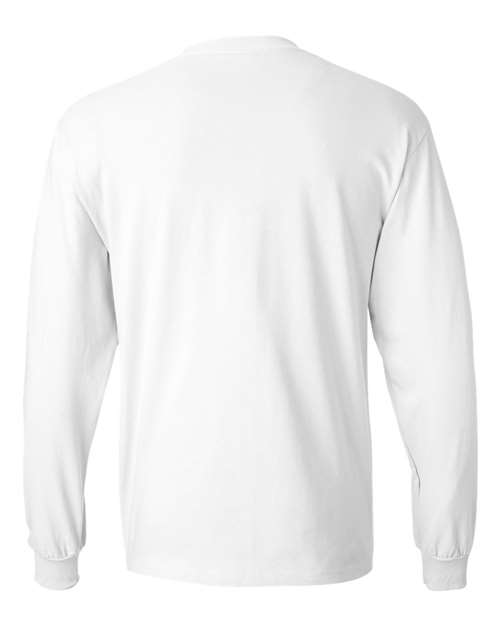 Hanes 5186 Beefy-T Long Sleeve T-Shirt - White - back