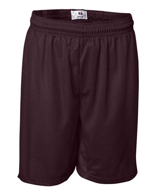Badger 7207 Men's Pro Mesh 7" Shorts - Maroon - front