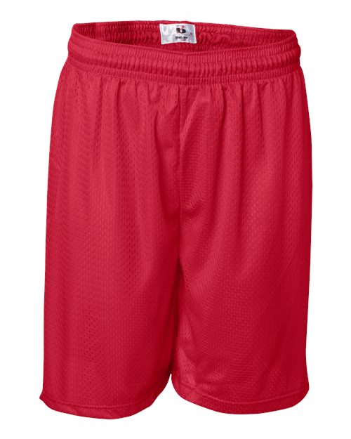 Badger 7207 Men's Pro Mesh 7" Shorts - Red - front