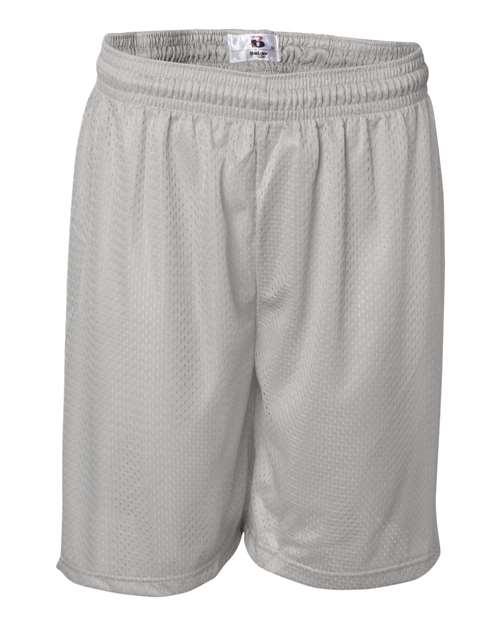 Badger 7207 Men's Pro Mesh 7" Shorts - Silver - front