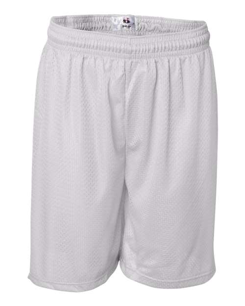 Badger 7207 Men's Pro Mesh 7" Shorts - White - front
