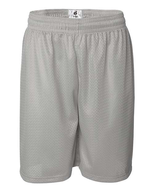 Badger 7209 Men's Pro Mesh 9" Shorts - Silver - front