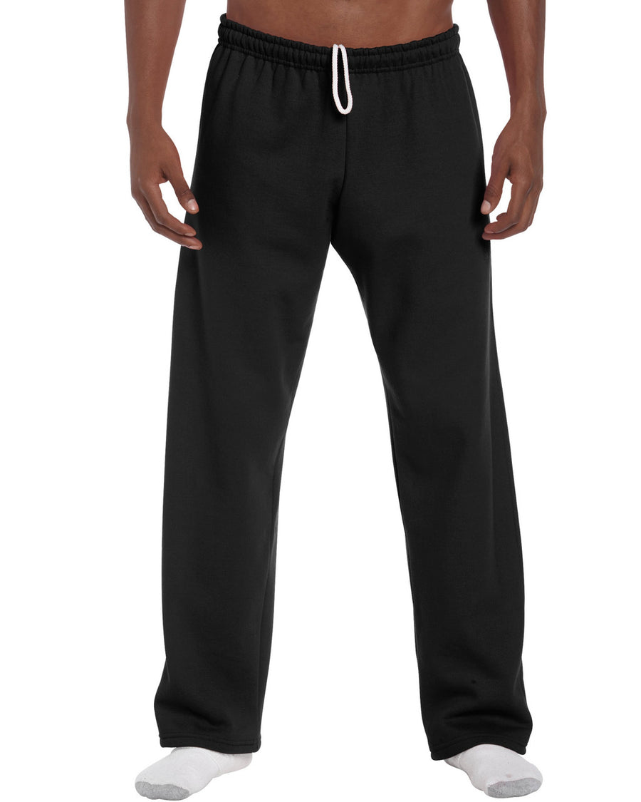 Gildan 18400 Unisex Heavy Blend Open-Bottom Sweatpants - Black - model front