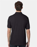 Hanes 054X Men's EcoSmart Jersey Polo - Black - model back