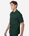 Hanes 054X Men's EcoSmart Jersey Polo - Deep Forest - model side
