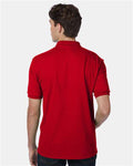 Hanes 054X Men's EcoSmart Jersey Polo - Deep Red - model back