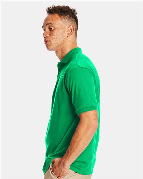 Hanes 054X Men's EcoSmart Jersey Polo - Kelly - model side