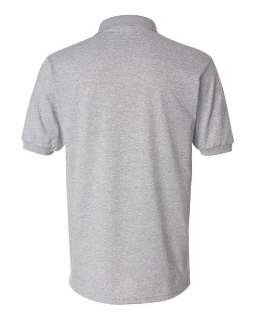Hanes 054X Men's EcoSmart Jersey Polo - Light Steel - back