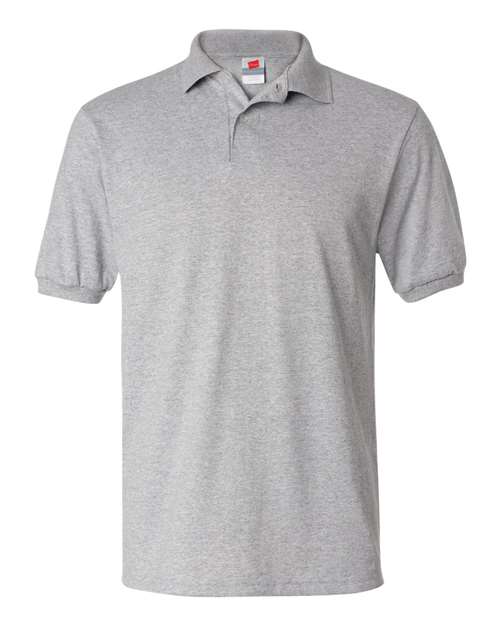 Hanes 054X Men's EcoSmart Jersey Polo - Light Steel - front