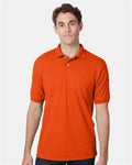 Hanes 054X Men's EcoSmart Jersey Polo - Orange - model front