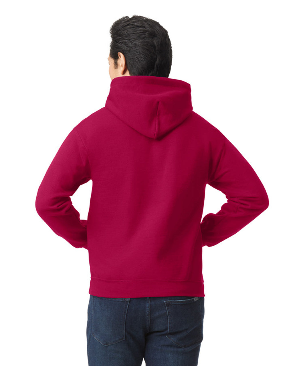 Gildan G185 Heavy Blend Hooded Sweatshirt - Cardinal Red - model back