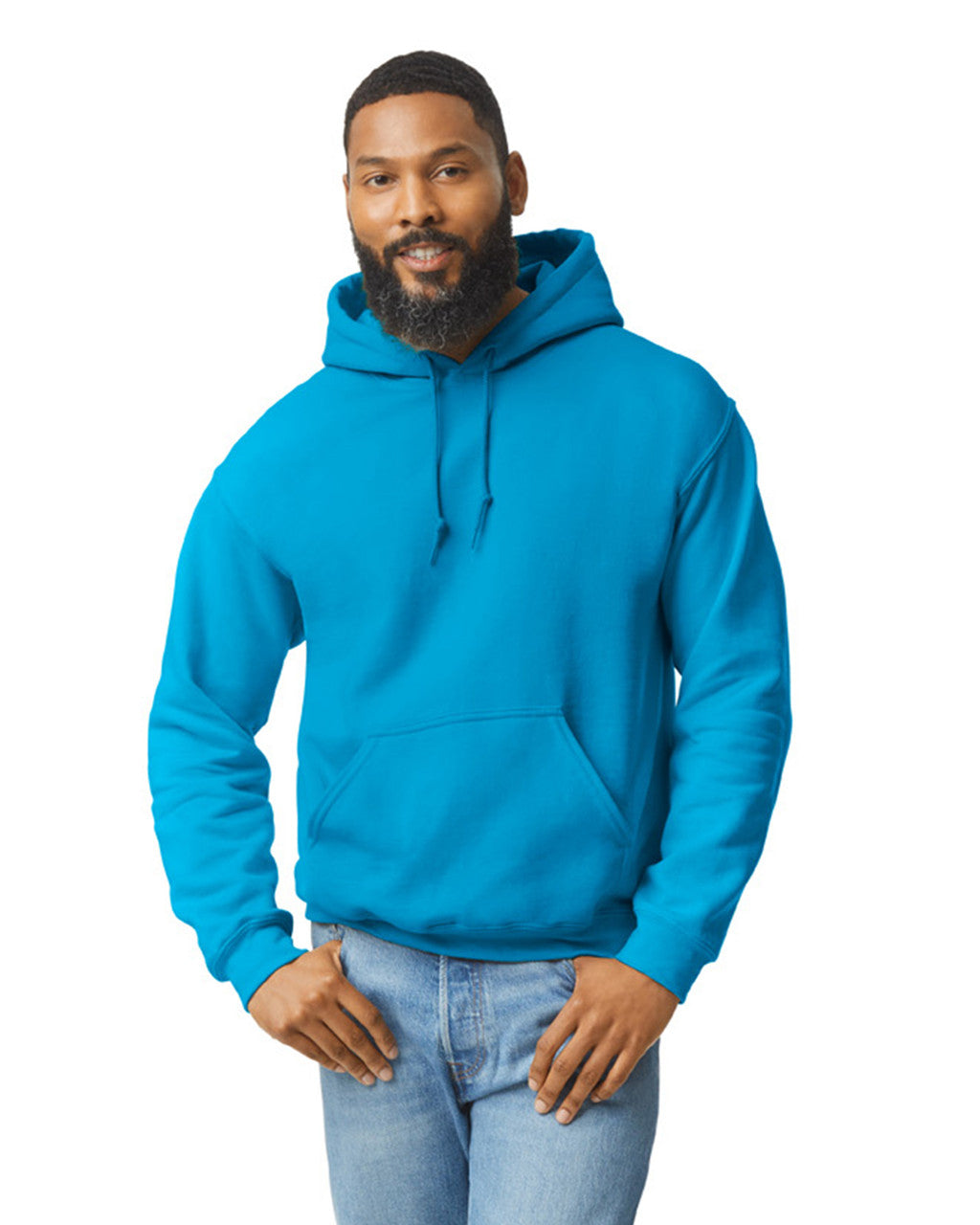 Gildan G185 Heavy Blend Hooded Sweatshirt - Sapphire - model front