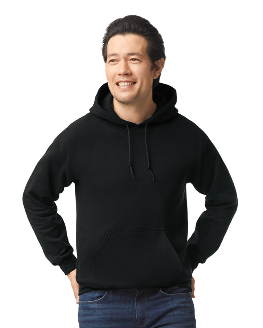 Gildan G185 Heavy Blend Hooded Sweatshirt - Black - model front